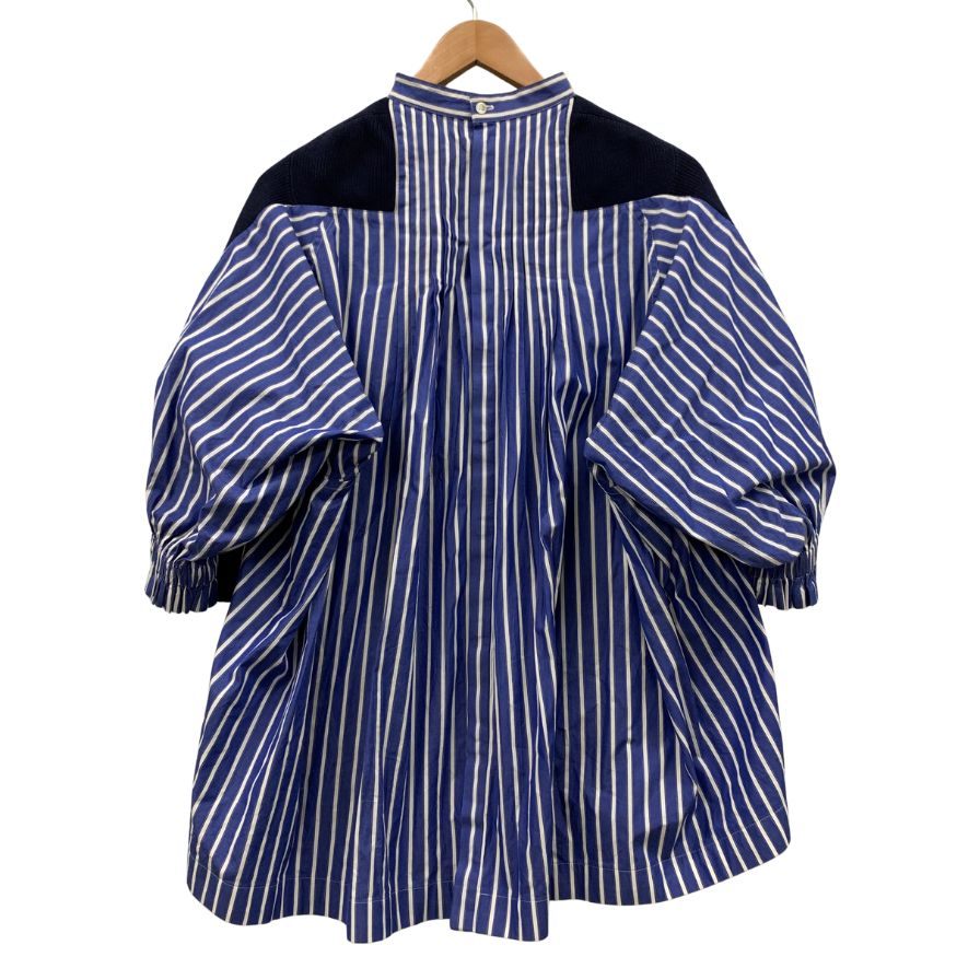 美品◆サカイ 半袖シャツ ニット切り替え ネイビー系 レディース サイズ3 SCW-014 Sacai 【AFB49】