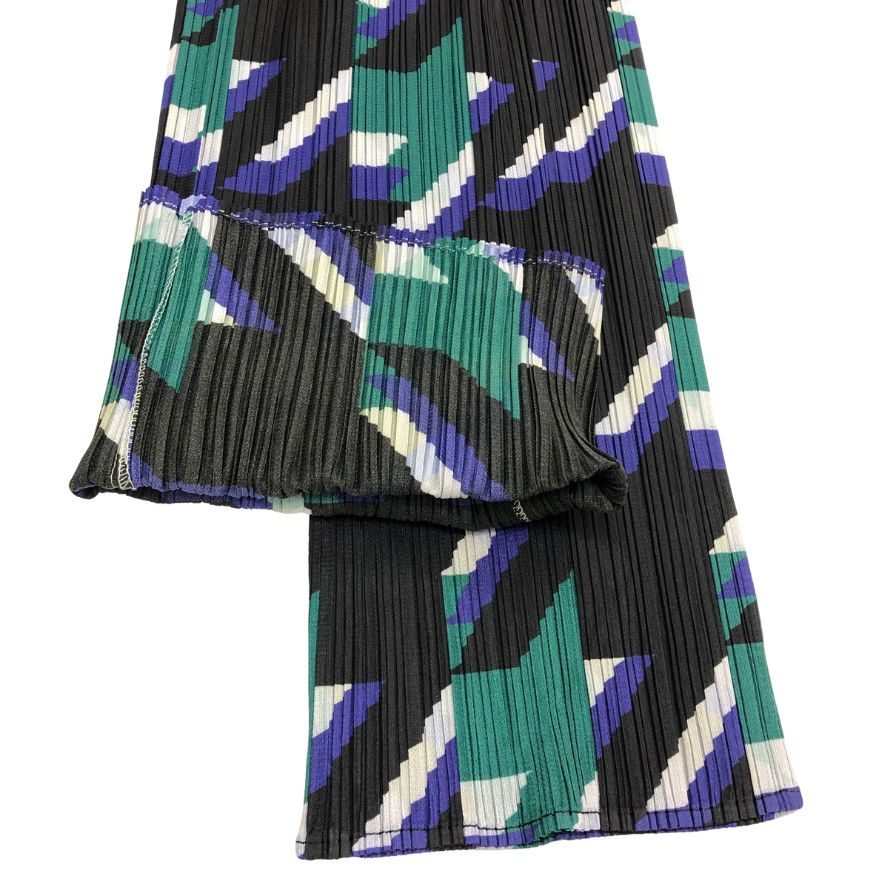 プリーツプリーズ パンツ 幾何学模様 サイズ3 PP11-JF713 PLEATS PLEASE ISSEY MIYAKE 【AFB10】