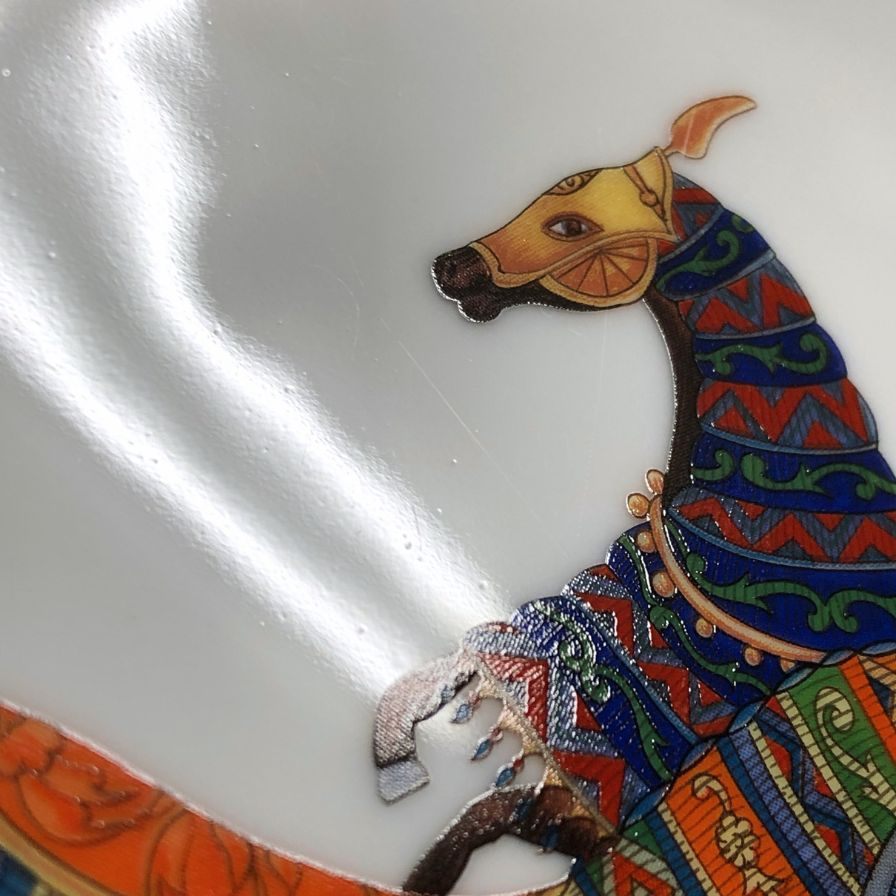 エルメス プレート シュヴァルドリアン ホース ホワイト 約17㎝ HERMES【AFI28】【中古】
