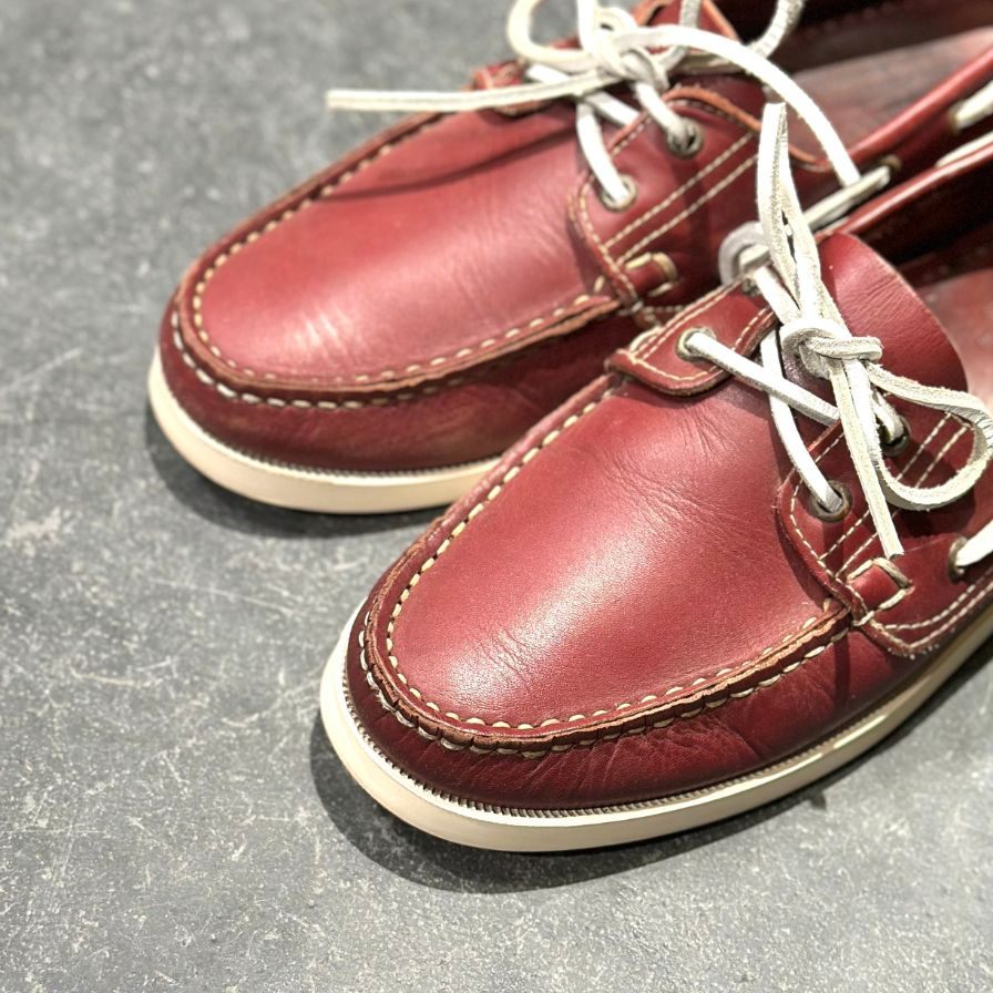 パラブーツ レザーデッキシューズ バース バーガンディ メンズ UK7 PARABOOT ビジネスシューズ 約25.5cm【LA】【中古】