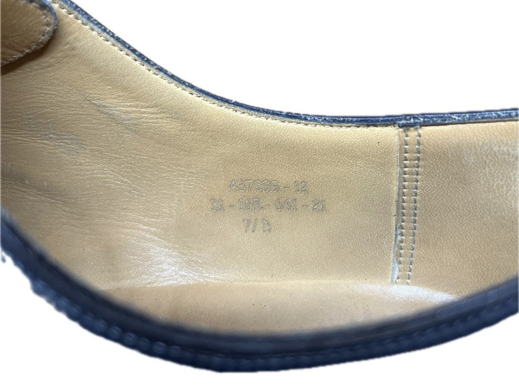 美品◆ジェイエムウエストン レザーシューズ Uチップ 641 ゴルフ ボックスカーフ メンズ サイズ7D ネイビー J.M.WESTON【LA】