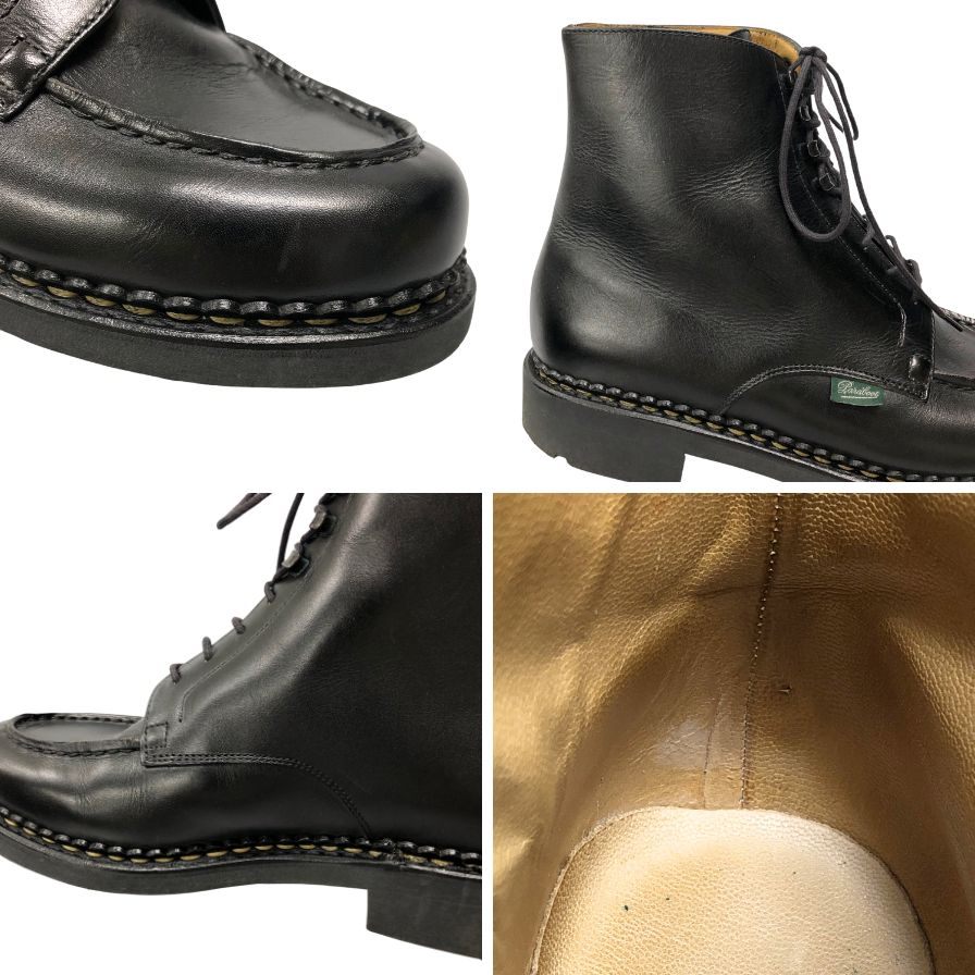 パラブーツ レースアップ ブーツ ボーリュー レザー メンズ ブラック サイズ5 Paraboot Beaulieu ブーツ 約23.5cm【LA】【中古】