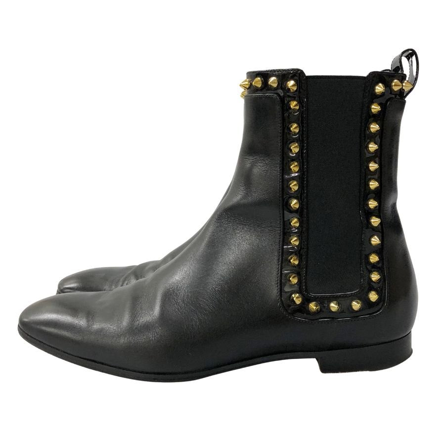 クリスチャンルブタン サイドゴアブーツ スタッズ ブラック レディース サイズ37.5 Christian Louboutin 約24.0cm【AFC41】