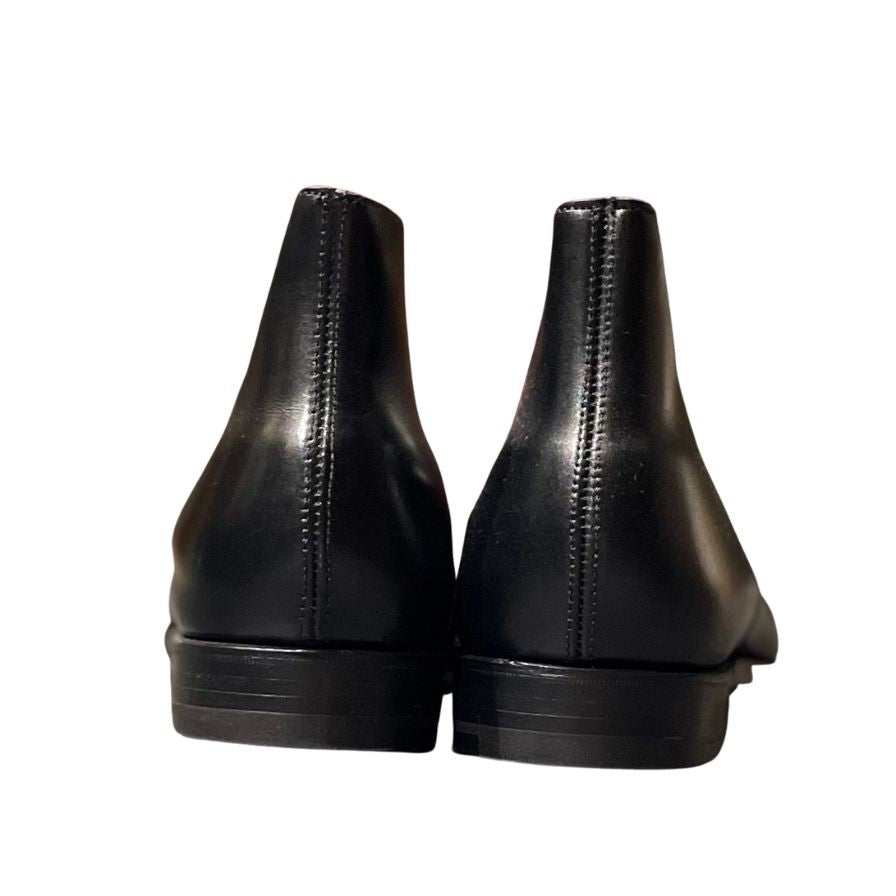 クロケット&ジョーンズ トレーディングポスト別注 レザーブーツ チャッカ テットベリー ブラック サイズUK7E CROCKETT&JONES TETBURY ビジネスシューズ 約26.0cm【LA】【中古】
