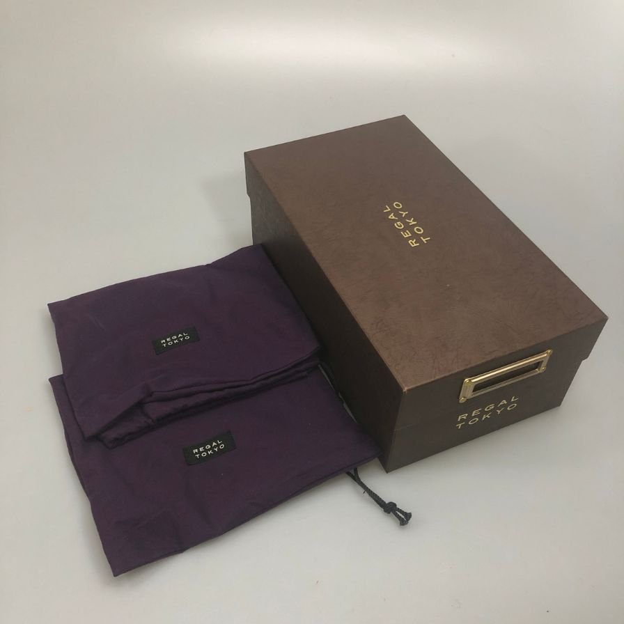 リーガルトーキョー レザーシューズ ウイングチップ カーフ グレインレザーコンビ ブラック サイズ26 REGAL TOKYO 約26.0cm【AFD15】