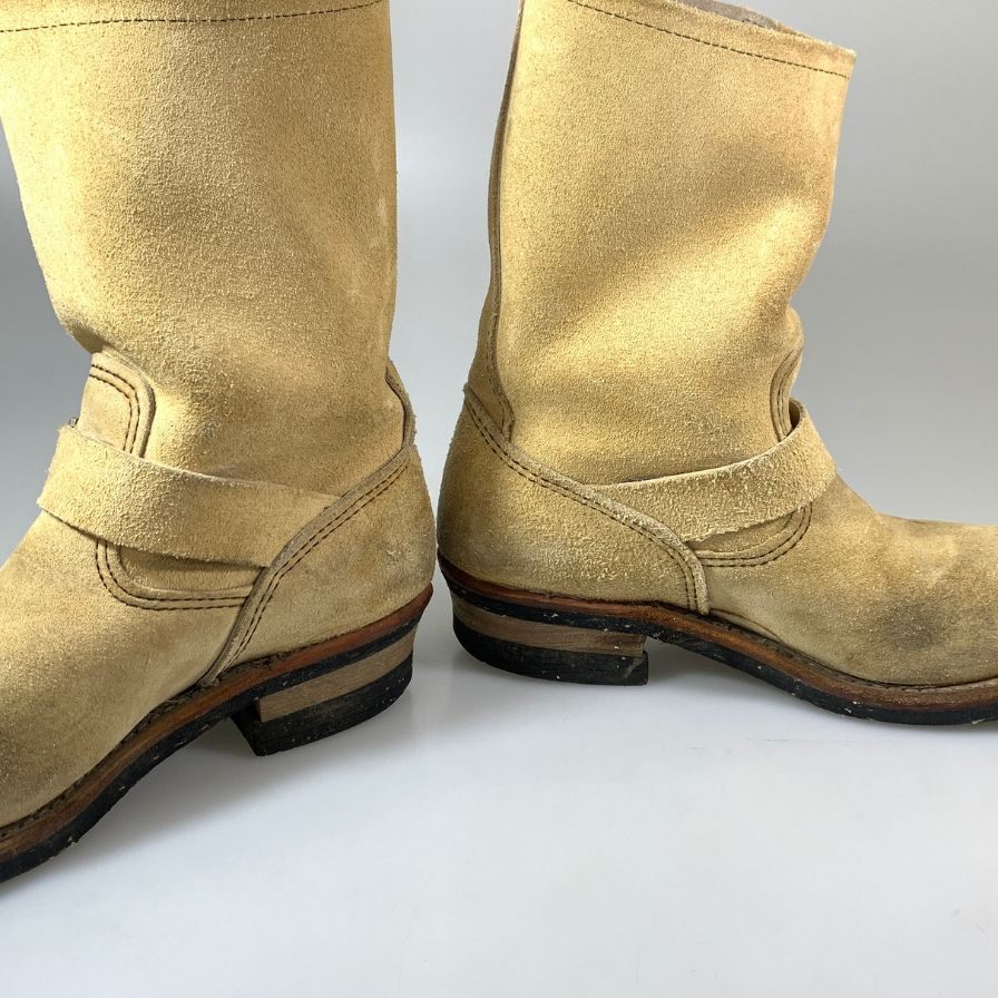 レッドウィング エンジニアブーツ スエード 8268 メンズ US7.5 ベージュ REDWING 約25.5cm【AFC28】