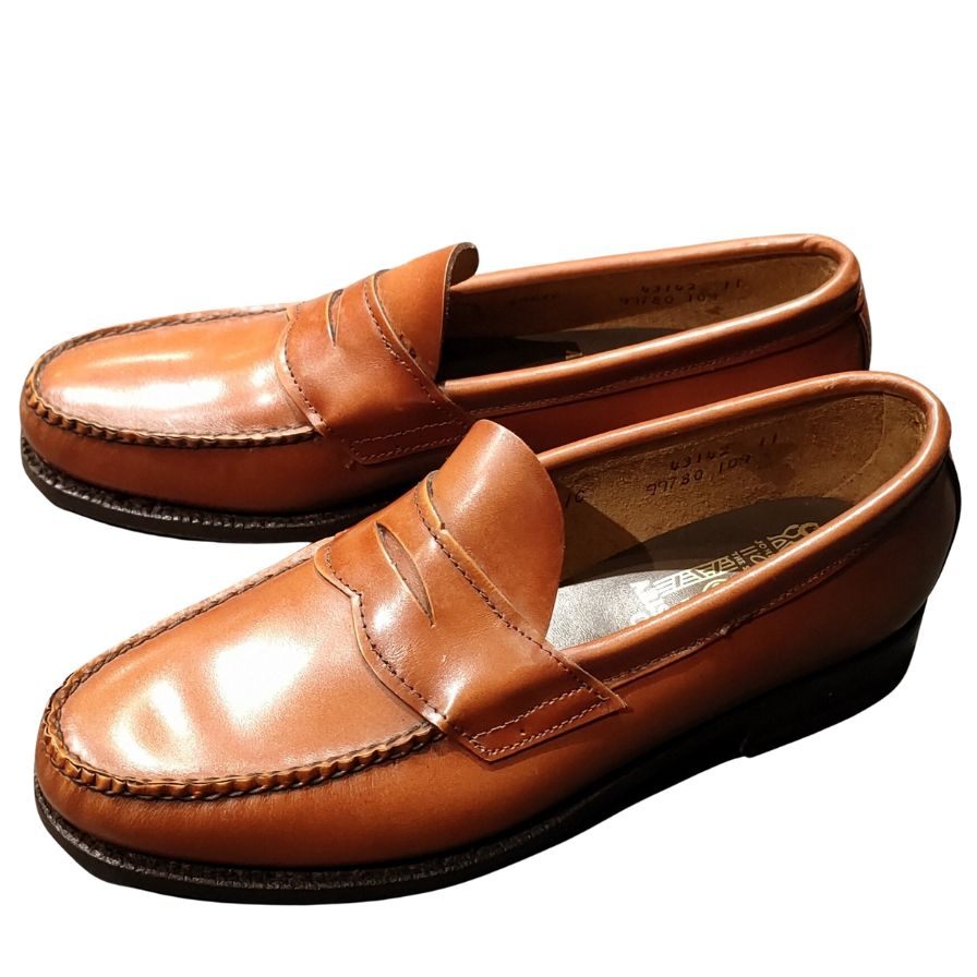 ジョンストン&マーフィー レザーシューズ アンラインド ペニーローファー 99780 ブラウン メンズ サイズ6.5E JOHNSTON&MURPHY 約25.0cm【LA】【中古】