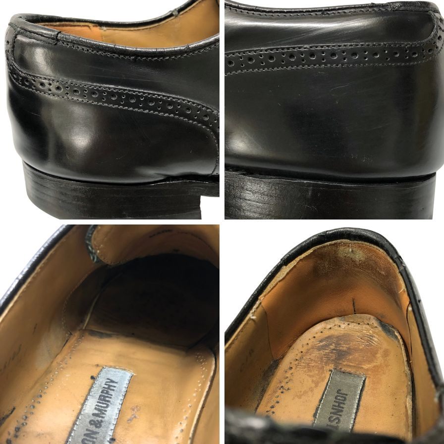 ジョンストン&マーフィー レザーシューズ フルブローグ ウィングチップ ブラック メンズ サイズ11 Johnston&Murphy 約29.5cm【AFC5】