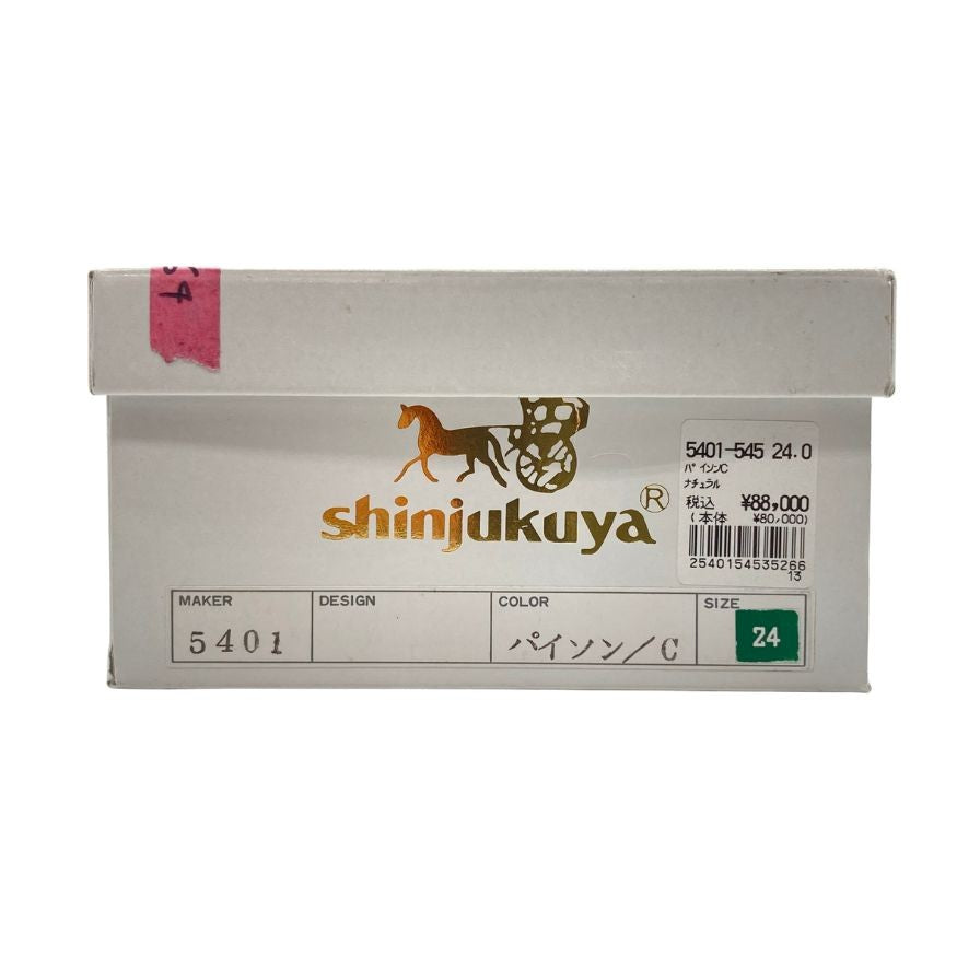 新宿屋 レザーパンプス レザー×パイソン 5401-545 ホワイト 24.0cm レディース shinjukuya 約24.0cm【7-6】