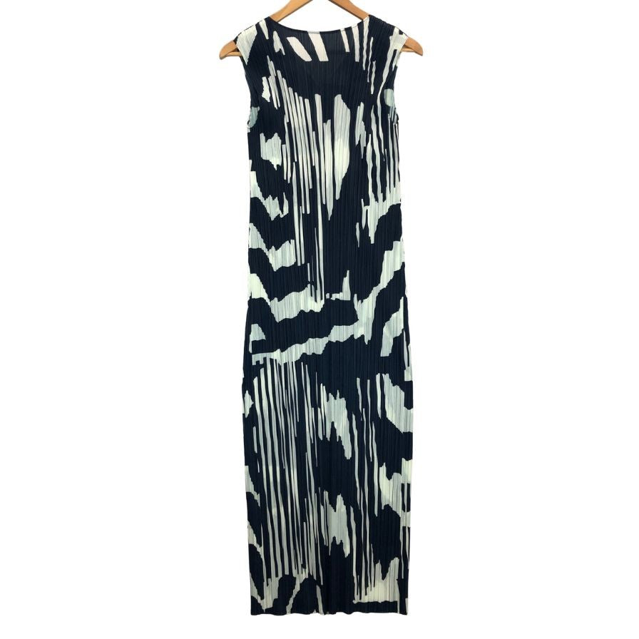極美品◆プリーツプリーズ REFRACTION ノースリーブワンピース 総柄 サイズ4 レディース PP51JH706 PLEATS PLEASE ISSEY MIYAKE 【AFB41】