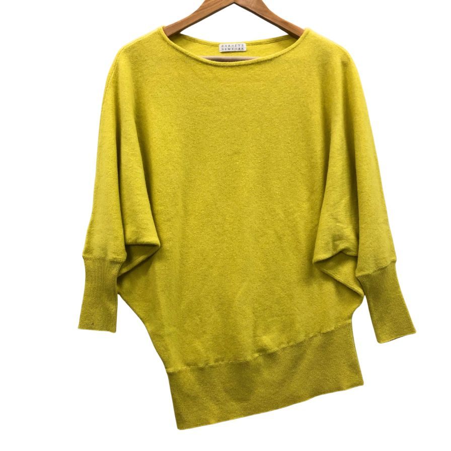 中古◆バーニーズ ニューヨーク セーター プルオーバー カシミヤ リブ サイズF イエロー レディース BARNEYS NEWYORK 【AFB22】