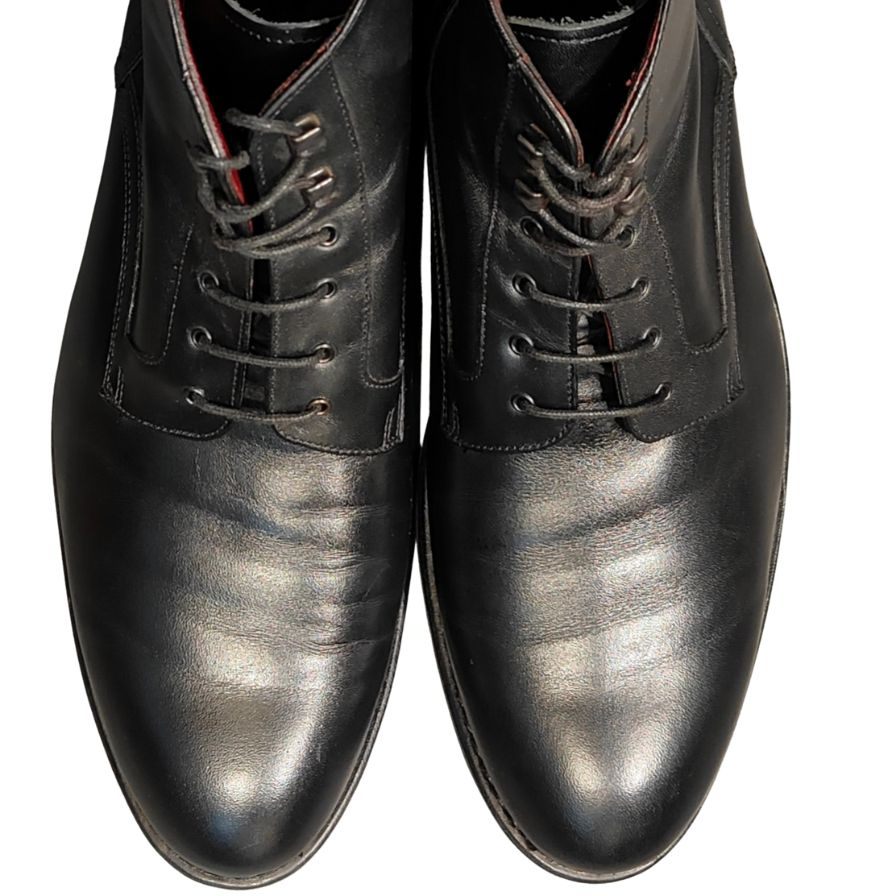 パラブーツ レーズアップブーツ プレーントゥ カーフ サイズ7.5 メンズ ブラック PARABOOT ブーツ 約26.0cm【LA】【中古】