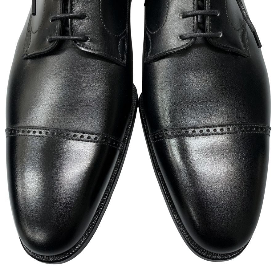 クロケット&ジョーンズ レザーシューズ RUFFLES パンチドキャップ メンズ ブラック サイズ10 CROCKETT&JONES ビジネスシューズ 約28.5cm【LA】【中古】