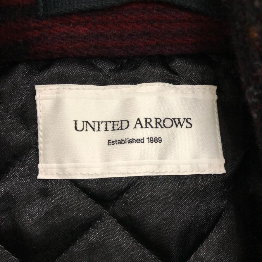 美品◆ユナイテッドアローズ ダッフル チェスター コート 1125-699-5766 チェック柄 L サイズ UNITED ARROWS 【AFA9】