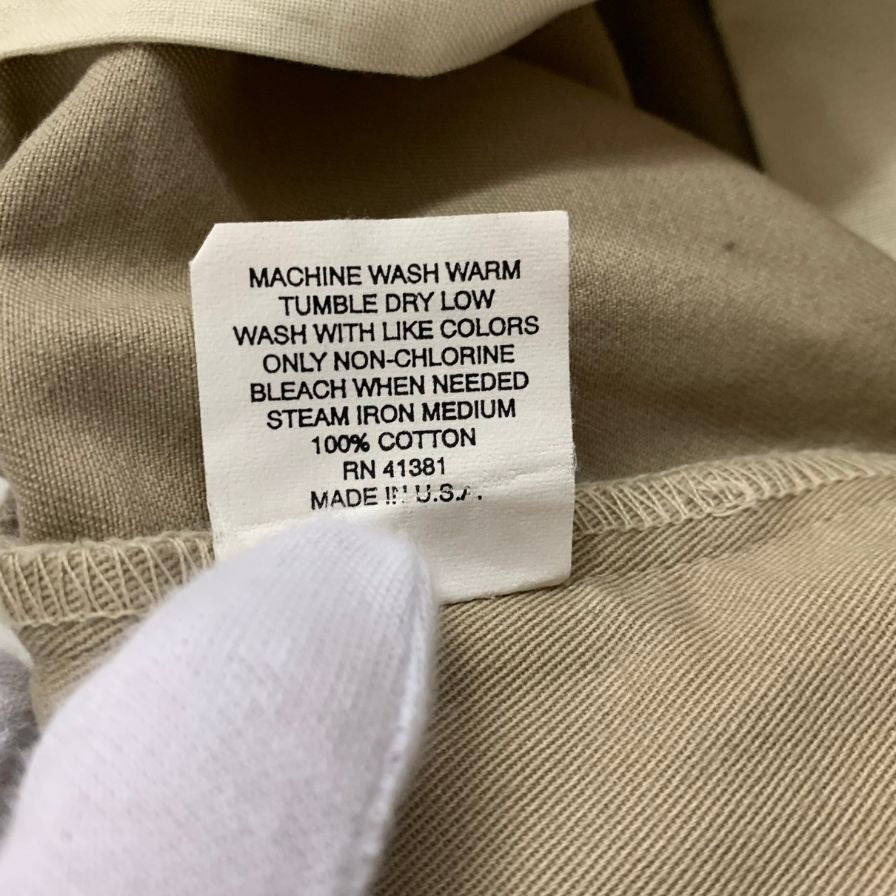 美品◆ポロ ラルフローレン チノパンツ 90年代 ポロチノ アメリカ製 コットン100% メンズ ベージュ サイズW32 L36 Polo Ralph Lauren POLO CHINO USA 【AFB15】