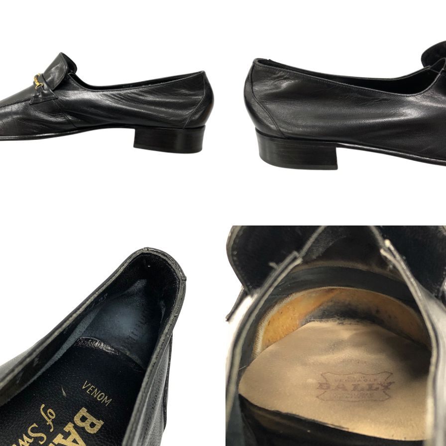 バリー ビットローファー ゴールド 金具 レザー ブラック メンズ サイズUK7 BALLY 約25.0cm【AFC35】