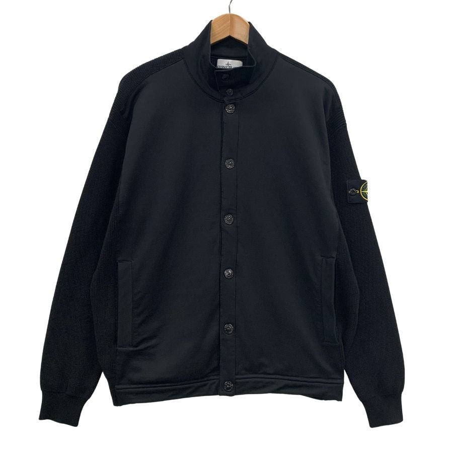 美品◆ストーンアイランド カーディガン タートルネック ブラック メンズ サイズXL 7815508D8 STONE ISLAND 【AFB35】