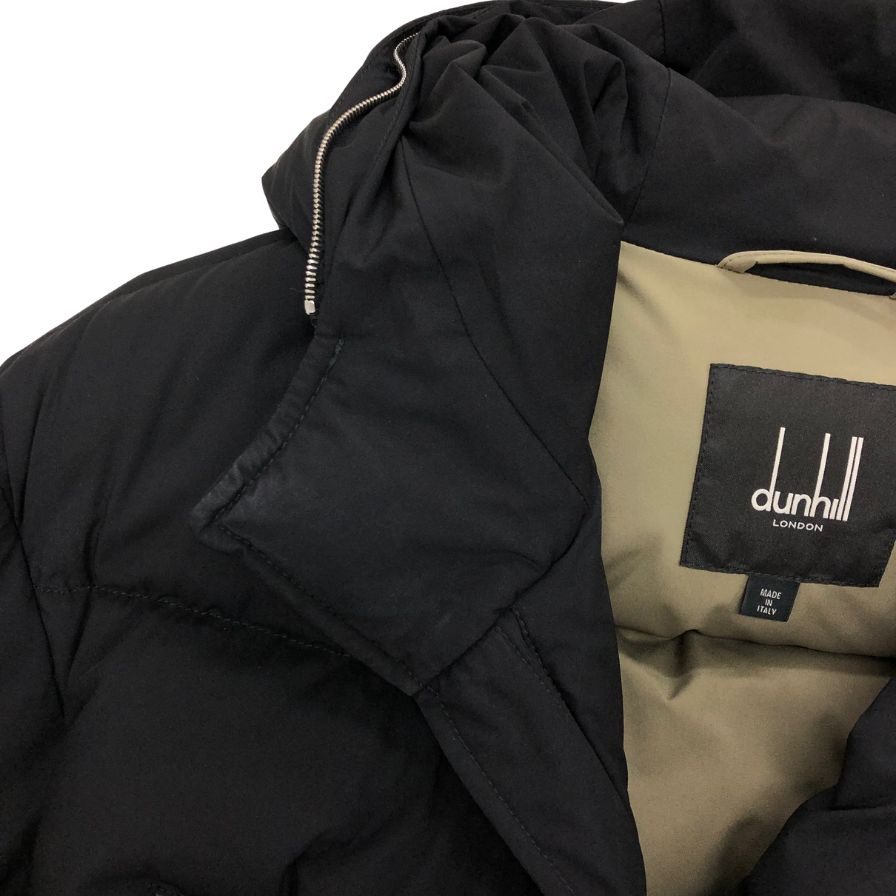 極美品◆ダンヒル ロンドン メンズ ラクーン ダウンハーフコート ファー付 サイズL ブラック dunhill london 【AFA13】