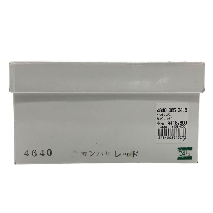 新宿屋 レザーハイヒール オーストリッチ 4640-085 カンパリレッド 24.5cm レディース sinjukuya 約24.5cm【7-17】