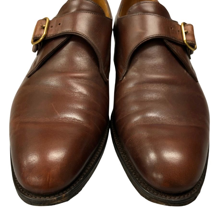 ジョンロブ レザーシューズ シングルモンク ブラウン UK7.5 JOHNLOBB 約26.0cm【AFC47】