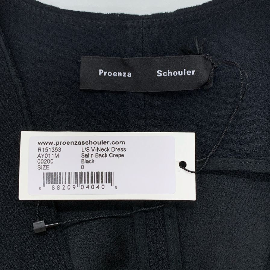 新品同様◆プロエンザスクーラー 長袖ワンピース ブラックサイズ0 レディース Proenza Schouler 【AFB13】