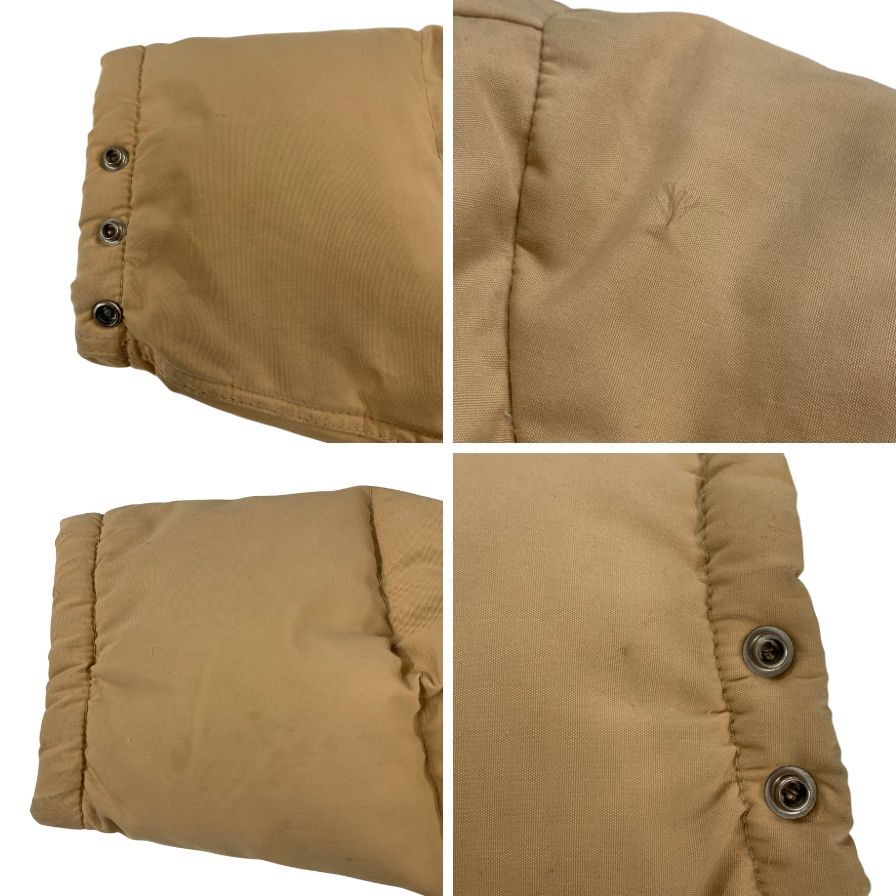 中古◆ザ ノースフェイス ダウンジャケット 茶タグ ビンテージ USA製 ベージュ メンズ サイズL THE NORTH FACE 【AFA12】