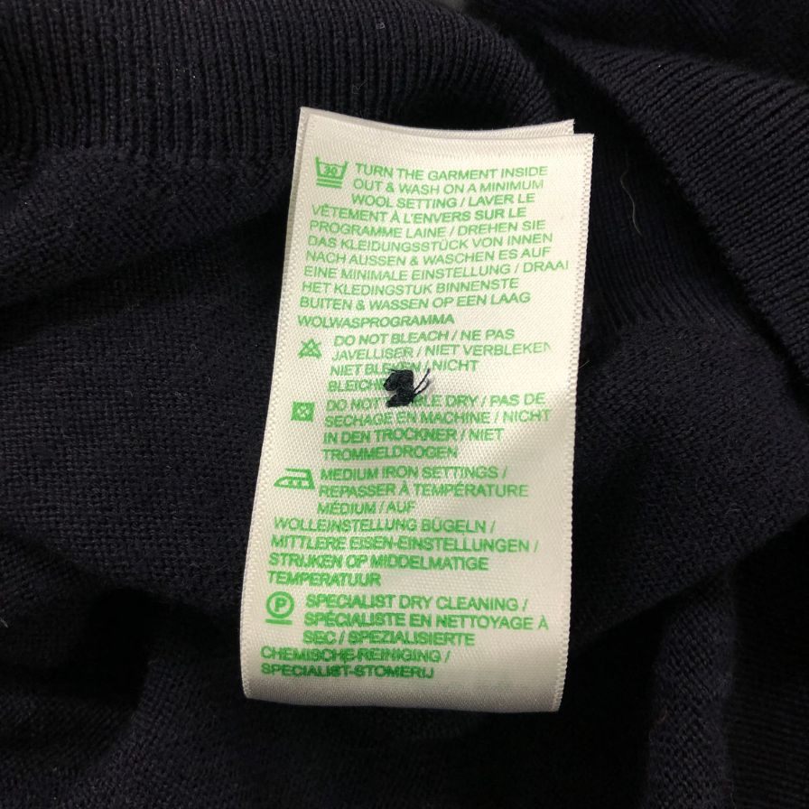 美品◆ジョンスメドレー ヘンリーネックセーター ネイビー メンズ サイズM JOHN SMEDLEY 【AFB14】