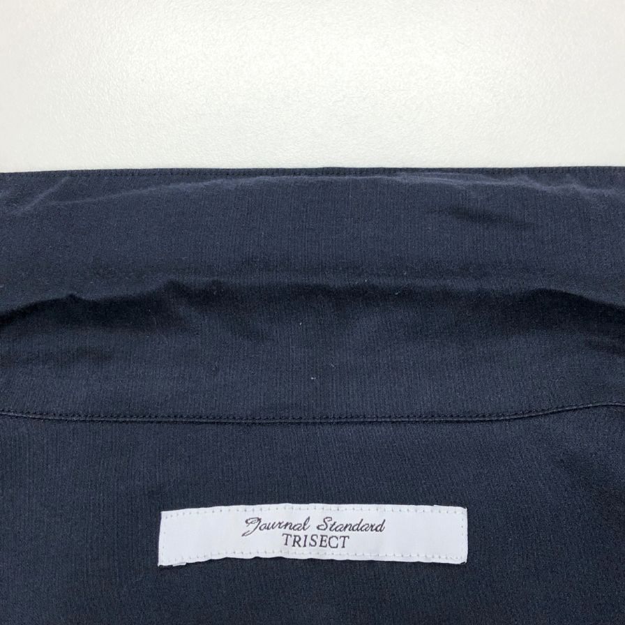 美品◆ジャーナルスタンダード シャツ シルク 半袖 ネイビー サイズM メンズ JOURNAL STANDARD 【AFB6】