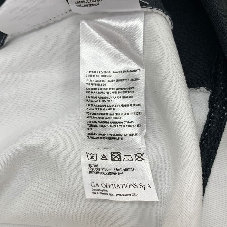中古◆アルマーニ エクスチェンジ トレーナー 切替 刺繍 ロゴ クルーネック スウェット ホワイト メンズ サイズL ARMANI EXCHANGE 【AFB9】