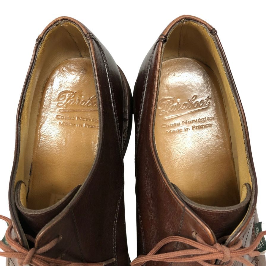 パラブーツ レザーシューズ シャンボード Uチップ カーフ ブラウン メンズ サイズUK9 Paraboot CHAMBORD ビジネスシューズ 約27.5cm【LA】【中古】