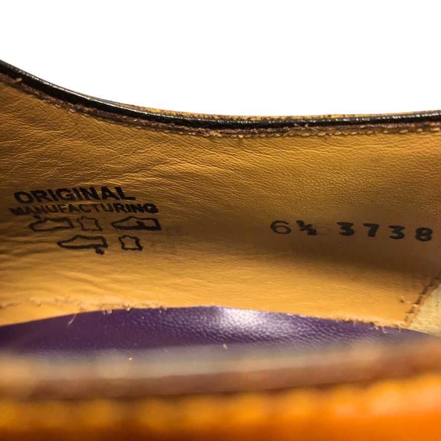フランチェスコ ベニーニョ レザーシューズ 3738 Uチップ ブラウン サイズ6.5 メンズ Francesco Benigno 約25.0cm【AFC45】