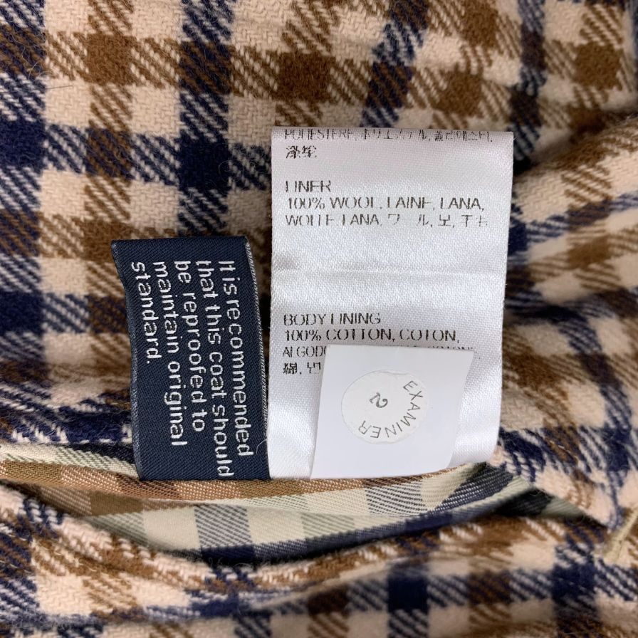 アクアスキュータム ステンカラーコート ベージュ 36 ウールライナー付き Aquascutum【LA】