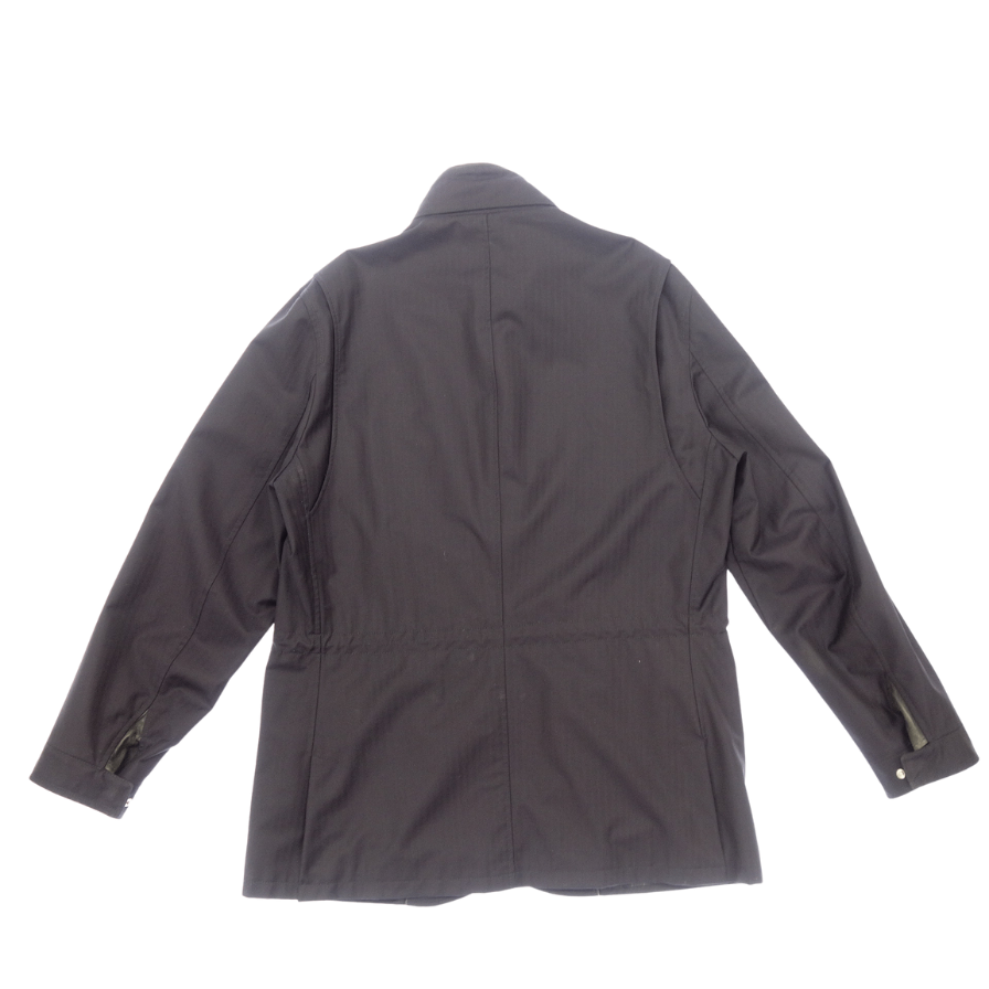 中古◆エルメネジルド ゼニア エレメンツ ハーフコート メンズ サイズ54 ネイビー&ブラック Ermenegildo Zegna ELEMENTS【AFB28】