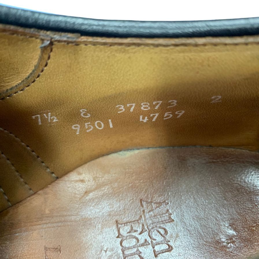 中古◆アレンエドモンズ レザーシューズ 9501 プレーントゥ コードバン ブラック メンズ サイズ7.5D Allen Edmonds【AFC30】