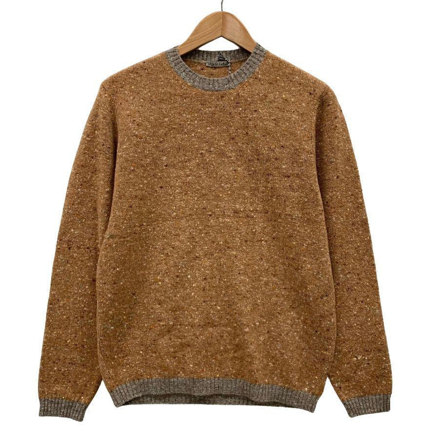 極美品◆スティレ ラティーノクルーネックニット メンズサイズM ブラウンベージュ STILE LATINO 【AFB34】
