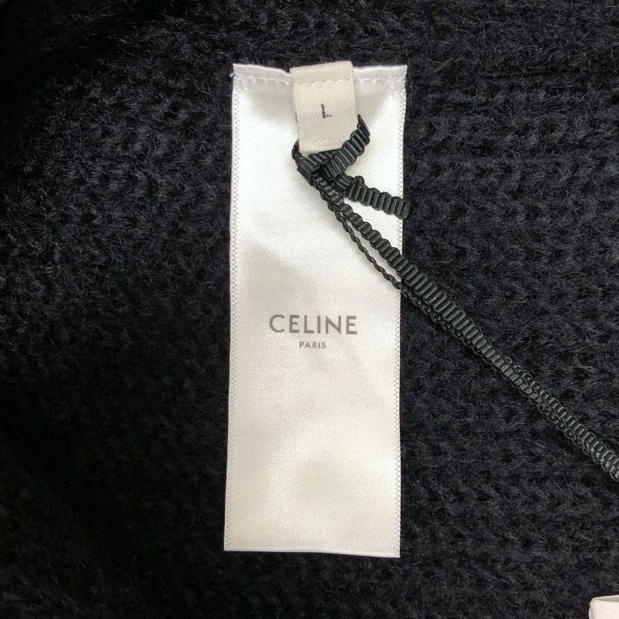 新品同様◆セリーヌ バイ エディスリマン モヘア クルーネック セーター 2AB05599S ブラック サイズL メンズ CELINE 【AFB31】