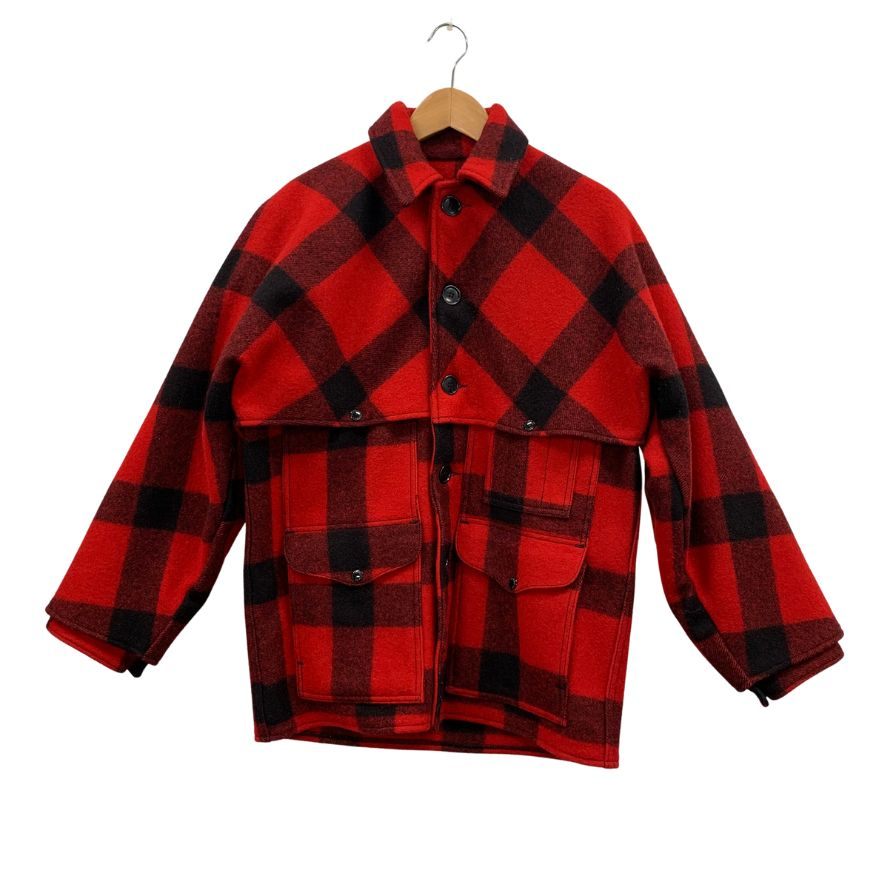 美品◆フィルソン ダブルマッキーノクルーザージャケット ウール チェック柄 レッド×ブラック メンズ サイズ38 ILSON 【AFA20】