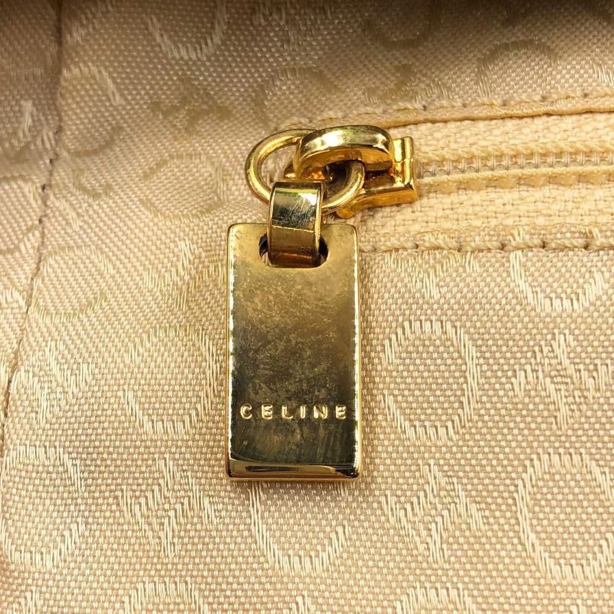 セリーヌ トートバッグ C マカダム キャンバス × レザー ハンド ベージュ CELINE【AFE3】