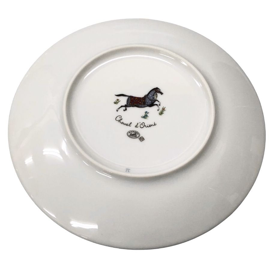 エルメス プレート シュヴァルドリアン ホース ホワイト 約17㎝ HERMES【AFI28】【中古】