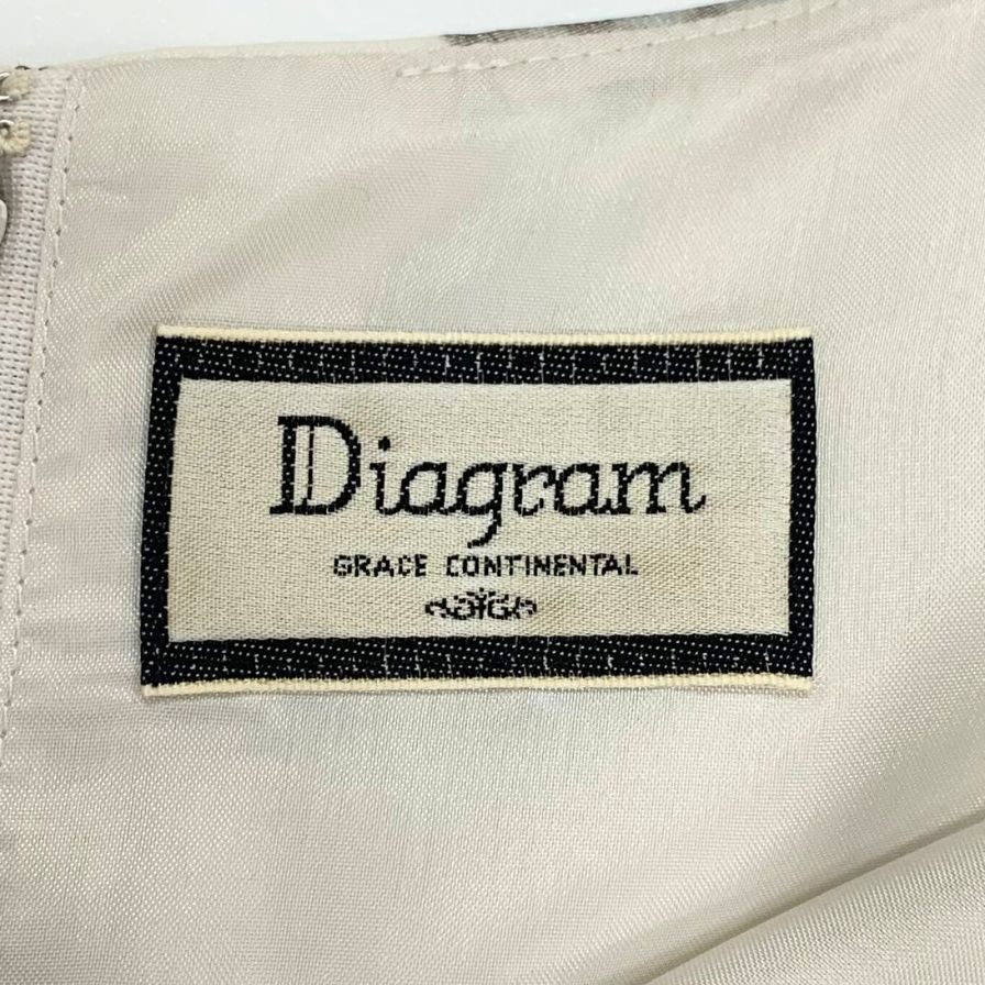 美品◆ダイアグラム グレースコンチネンタル ノースリーブワンピース 花柄 ホワイト系 レディース サイズ34 Diagram GRACE CONTINENTAL 【AFB6】