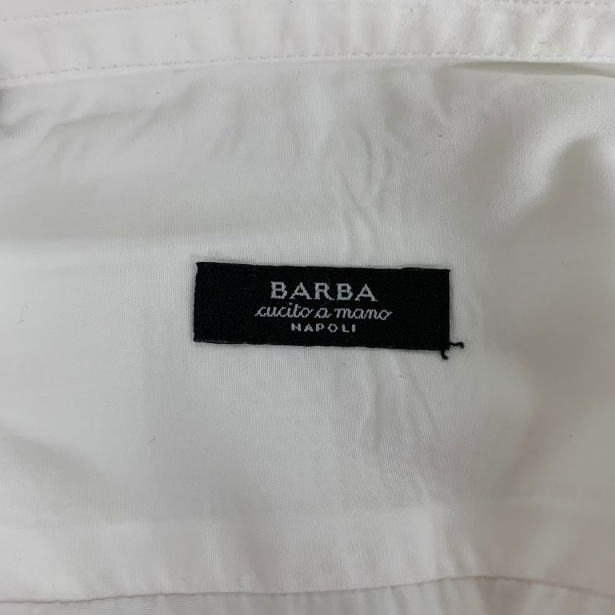 美品◆バルバ シャツ 長袖 ホワイト コットン サイズ40 メンズ BARBA 【AFB16】