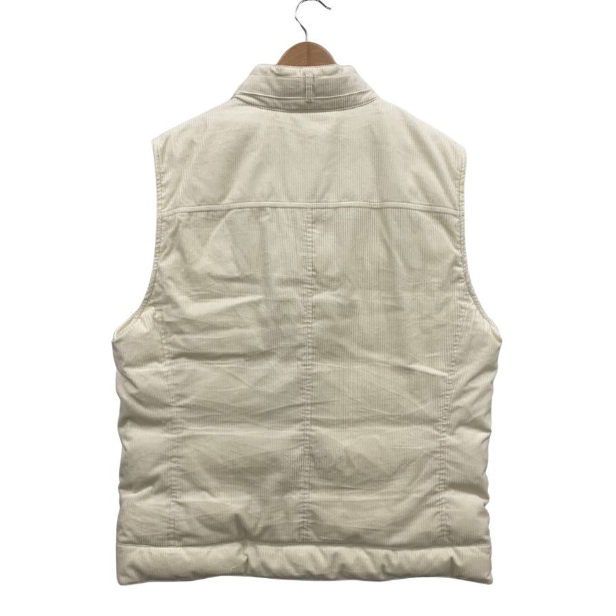 極美品◆ブルネロクチネリ ライダース風 コーデュロイ ダウンベスト ホワイト メンズ サイズL BRUNELLO CUCINELLI 【AFA16】