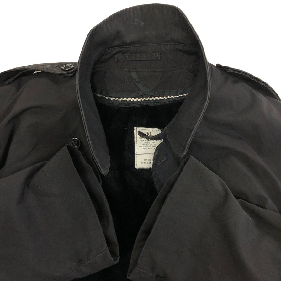 中古◆USED 米軍 U.S. NAVY ブラック ステンカラーコート ライナー付き サイズ38 【AFA3】