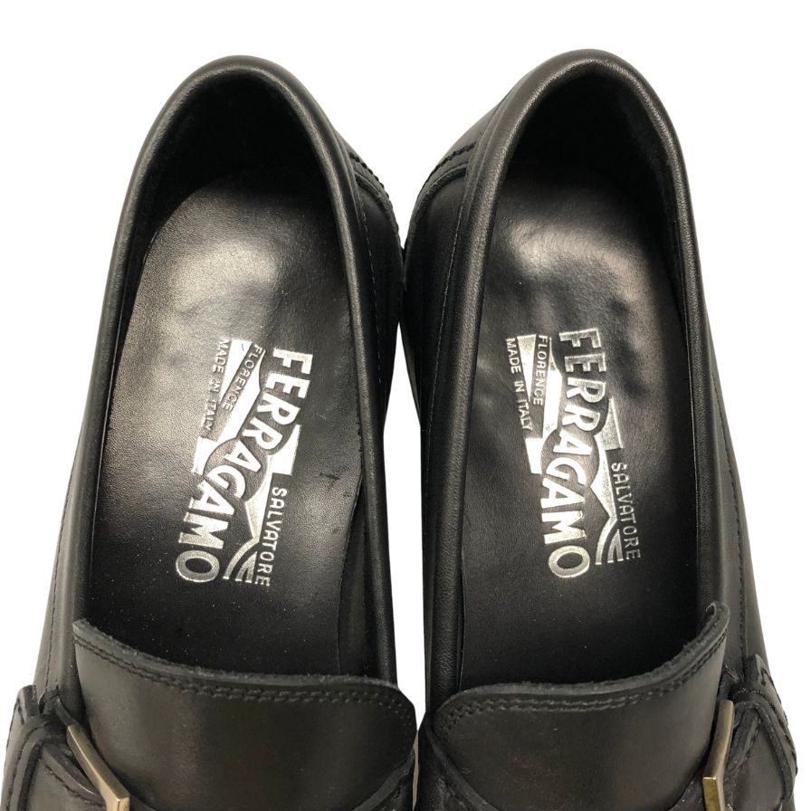 サルヴァトーレフェラガモ ローファー ガンチーニ 14301 レザー ブラック メンズ サイズ UK 7 Salvatore Ferragamo 約25.5cm【AFC44】