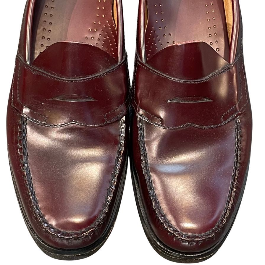 ジーエイチバス レザーシューズ ローファー ローガン ガラスレザー バーガンディ メンズ サイズUS9.5D G.H.Bass&Co. ローファー 約27.5cm【LA】【中古】