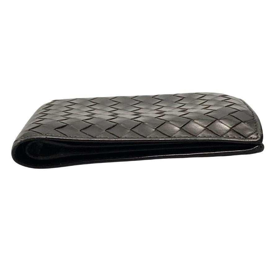 ボッテガヴェネタ イントレチャート 二つ折り財布 レザー ブラウン系 BOTTEGA VENETA【AFI4】