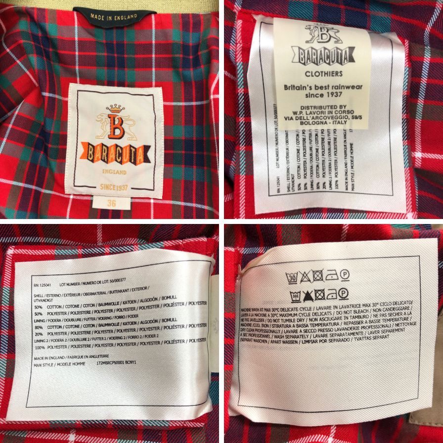 中古◆バラクータ ブルゾン ハリントンジャケット G9 スウィングトップ メンズ ベージュ サイズ36 BARACUTA 【AFB3】