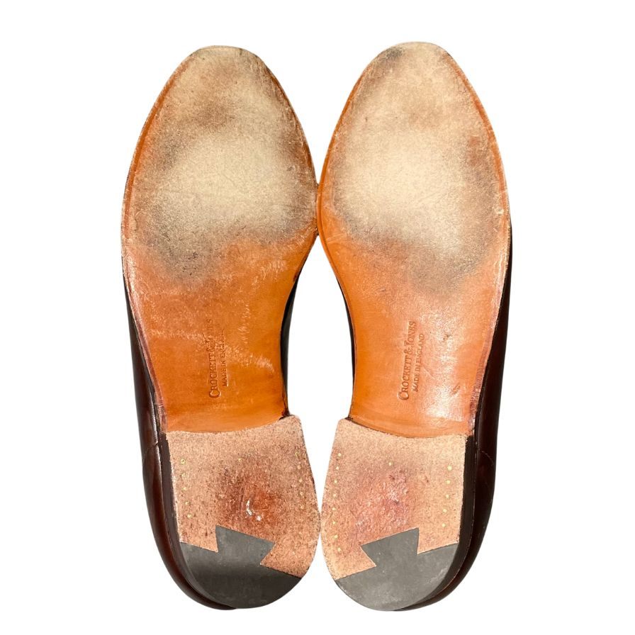 クロケット&ジョーンズ レザーシューズ ギャビン ローファー アンラインド ブラウン サイズUK8.5E CROCKETT&JONES ローファー 約27.0cm【LA】【中古】