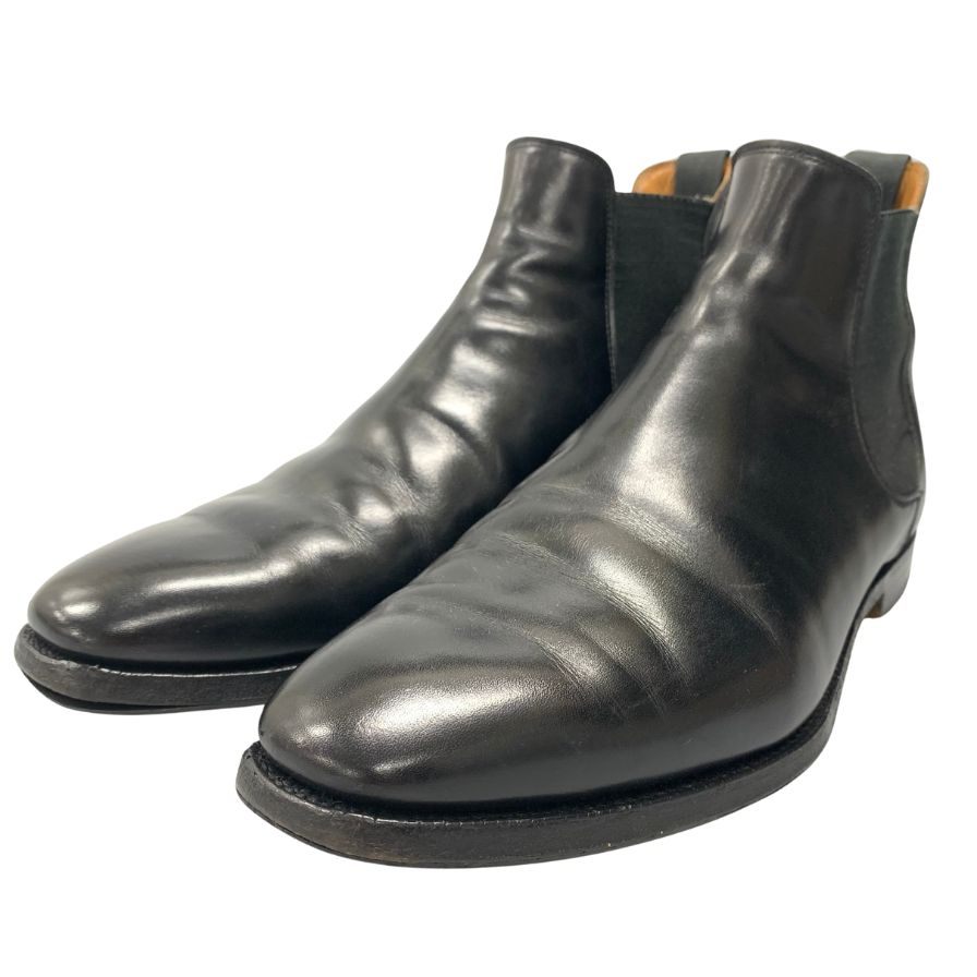 美品◆クロケット&ジョーンズ レザーシューズ チェルシー サイドゴアブーツ カーフ ブラック系 メンズ サイズ8.5E CROCKETT&JONES CHELSEA【AFC40】