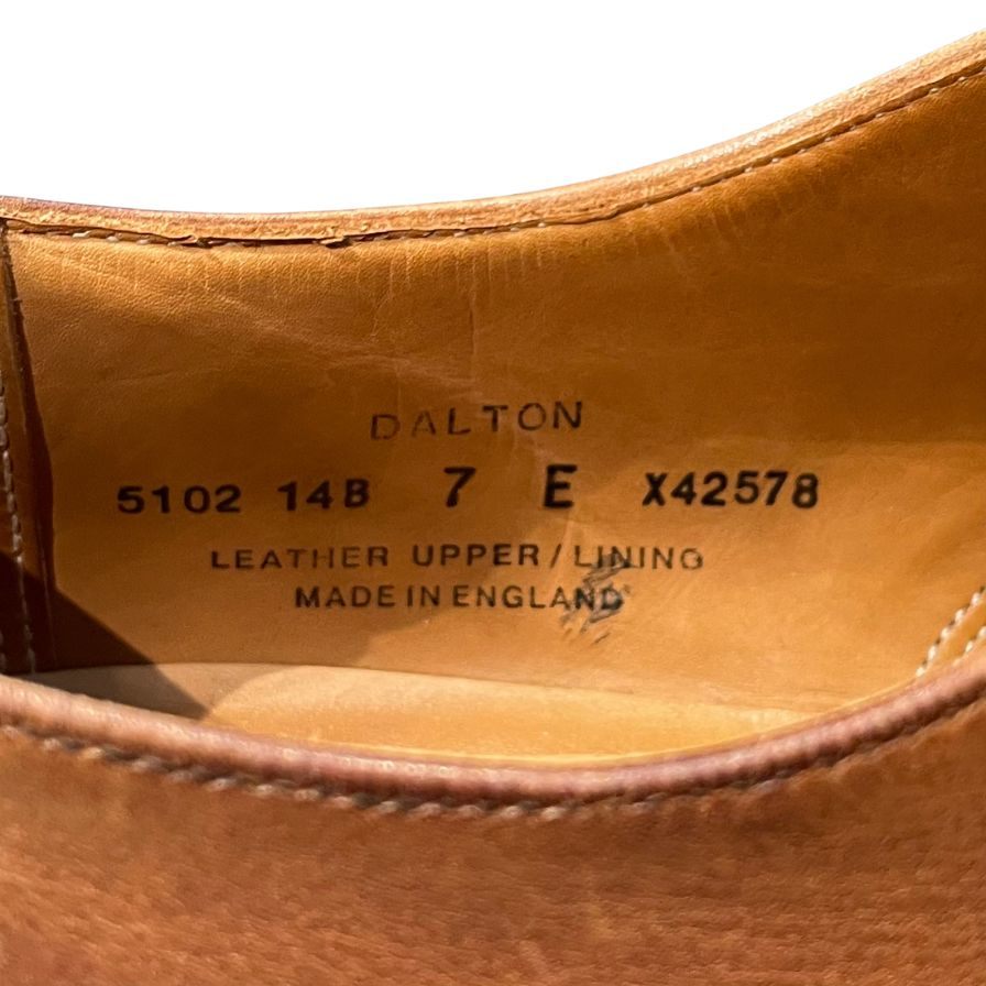 クロケット&ジョーンズ レザーシューズ プレーントゥ ダルトン レザー メンズ サイズUK7E ブラウン CROCKETT&JONES DALTON ビジネスシューズ 約26.0cm【LA】【中古】